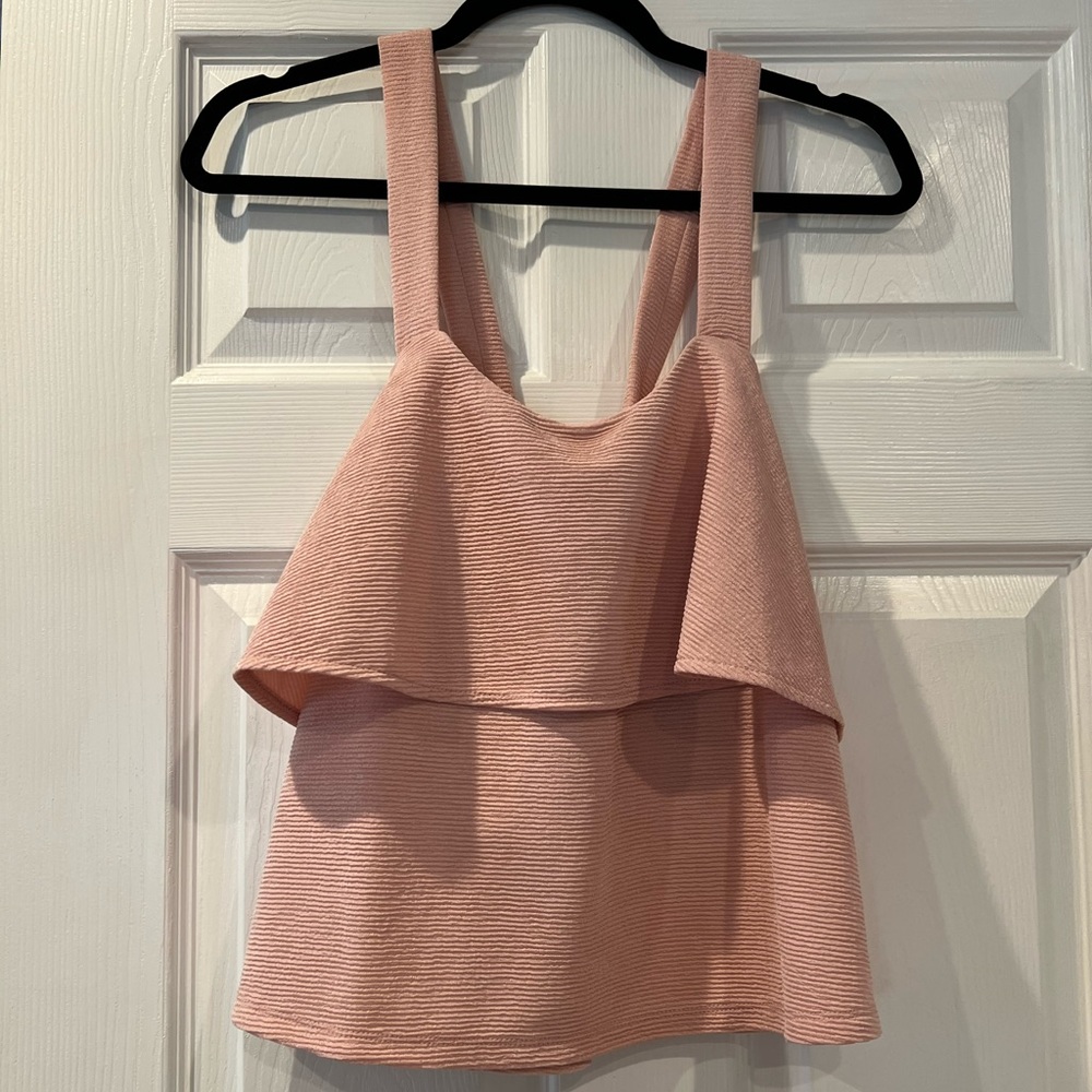 Madewell Textured Strap Blouse Pink